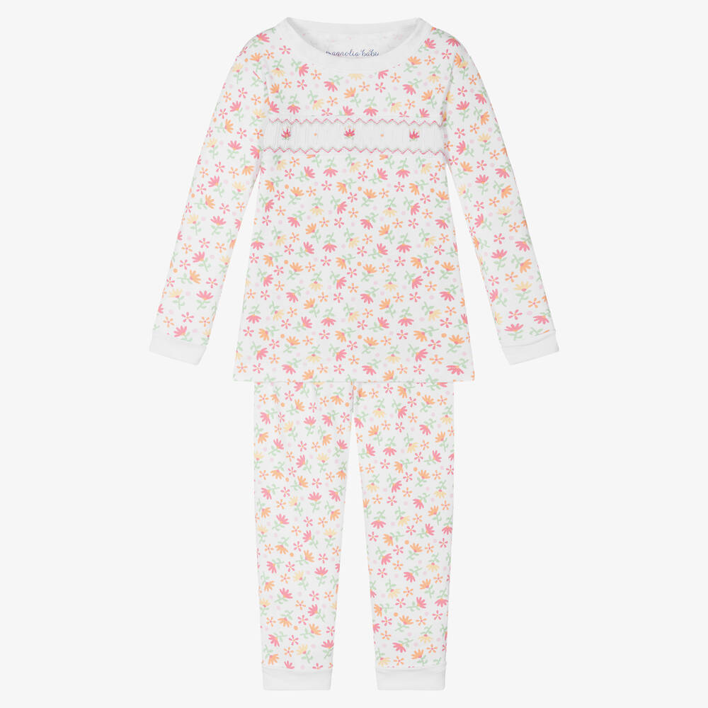 Magnolia Baby-Girls White Cotton Autumn's Classics Pyjamas | Childrensalon Outlet