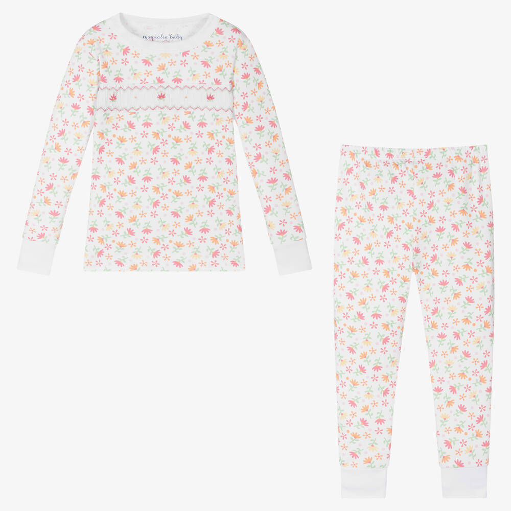 ماغنوليا بيبي-بيجاما قطن بيما لون أبيض للبنات | Childrensalon Outlet