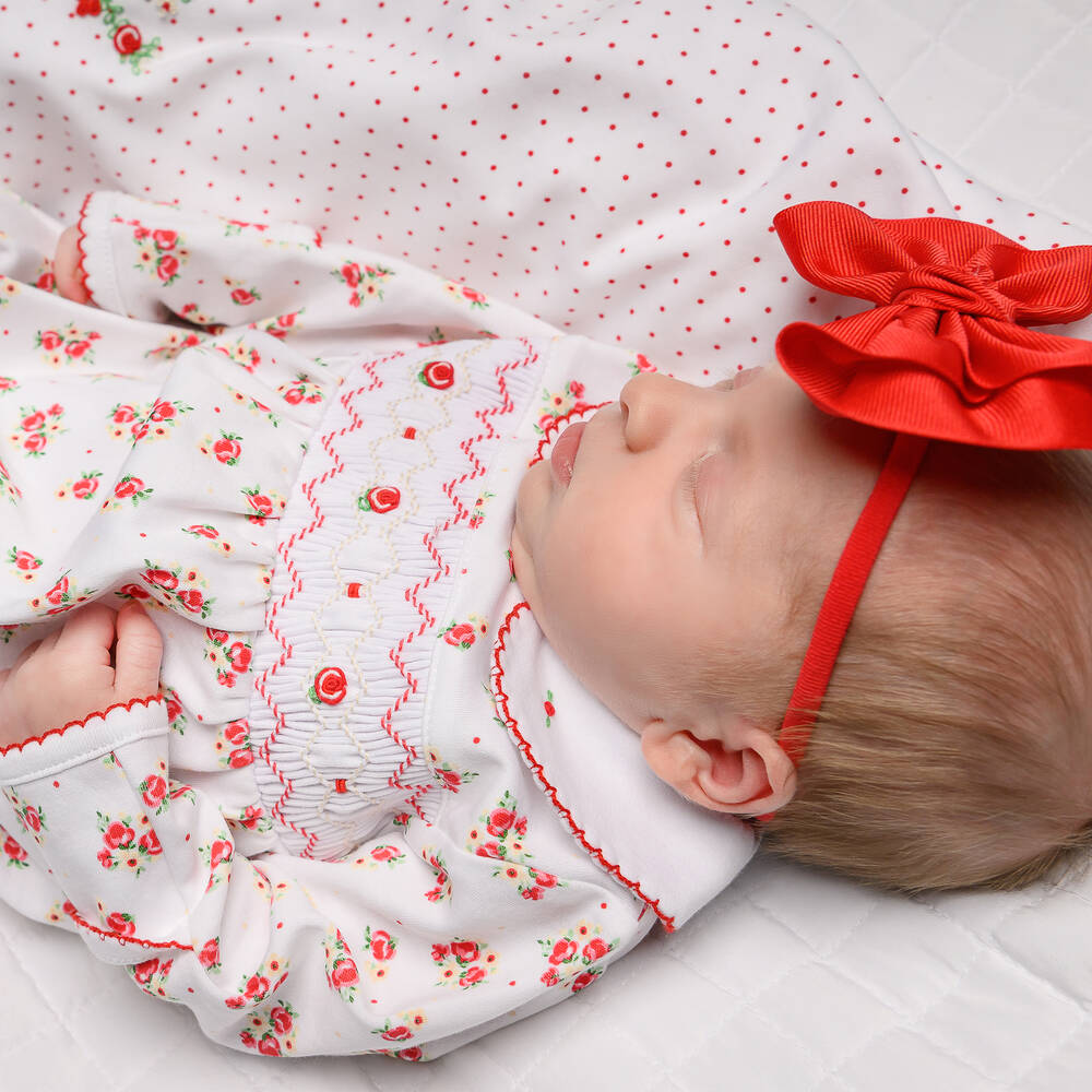 Magnolia Baby-أفرول بيبي غرو قطن بيما لون أبيض للمولودات | Childrensalon Outlet