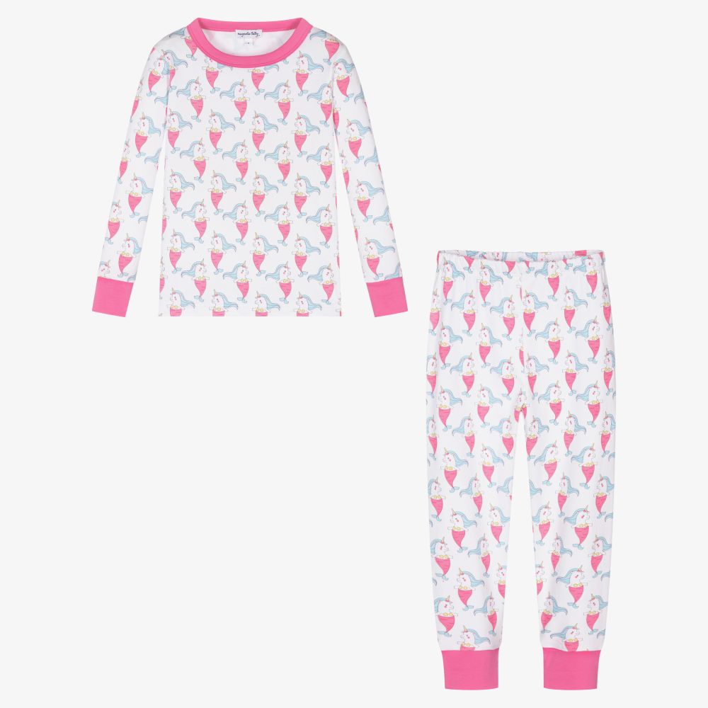 Magnolia Baby-Белая пижама с Русалочкой для девочек | Childrensalon Outlet