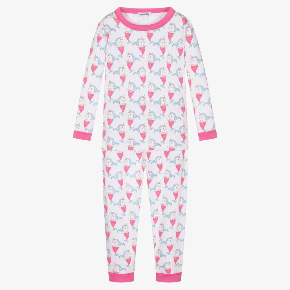 Magnolia Baby-Белая пижама с Русалочкой для девочек | Childrensalon Outlet