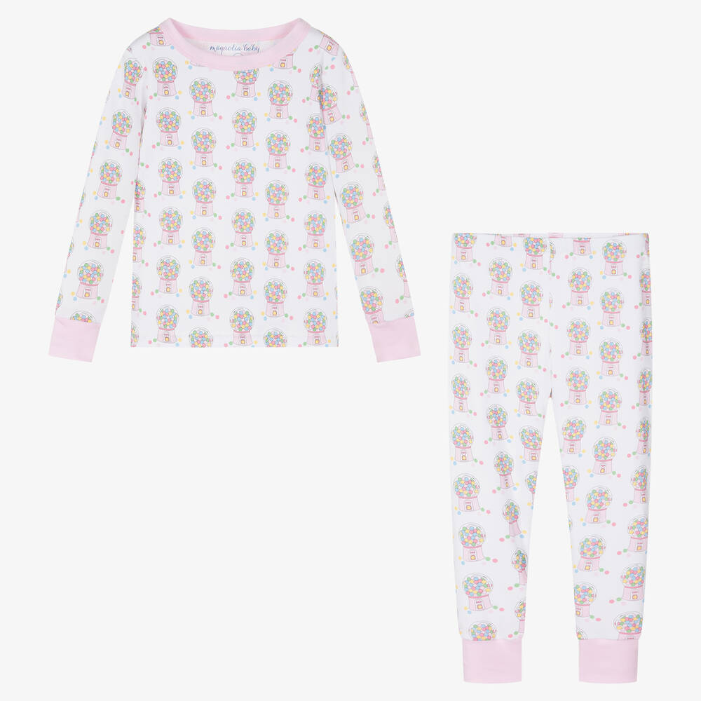 Magnolia Baby-Бело-розовая пижама из хлопка | Childrensalon Outlet