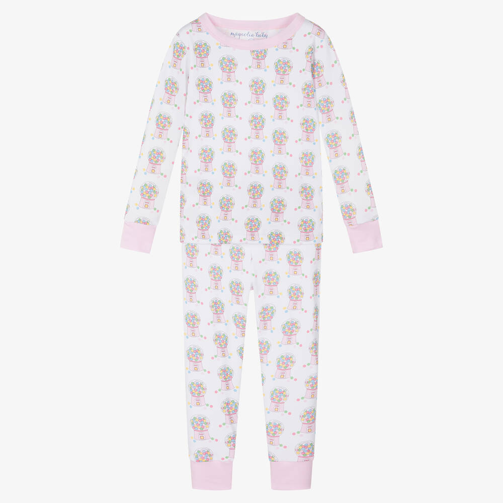 Magnolia Baby-Бело-розовая пижама из хлопка | Childrensalon Outlet