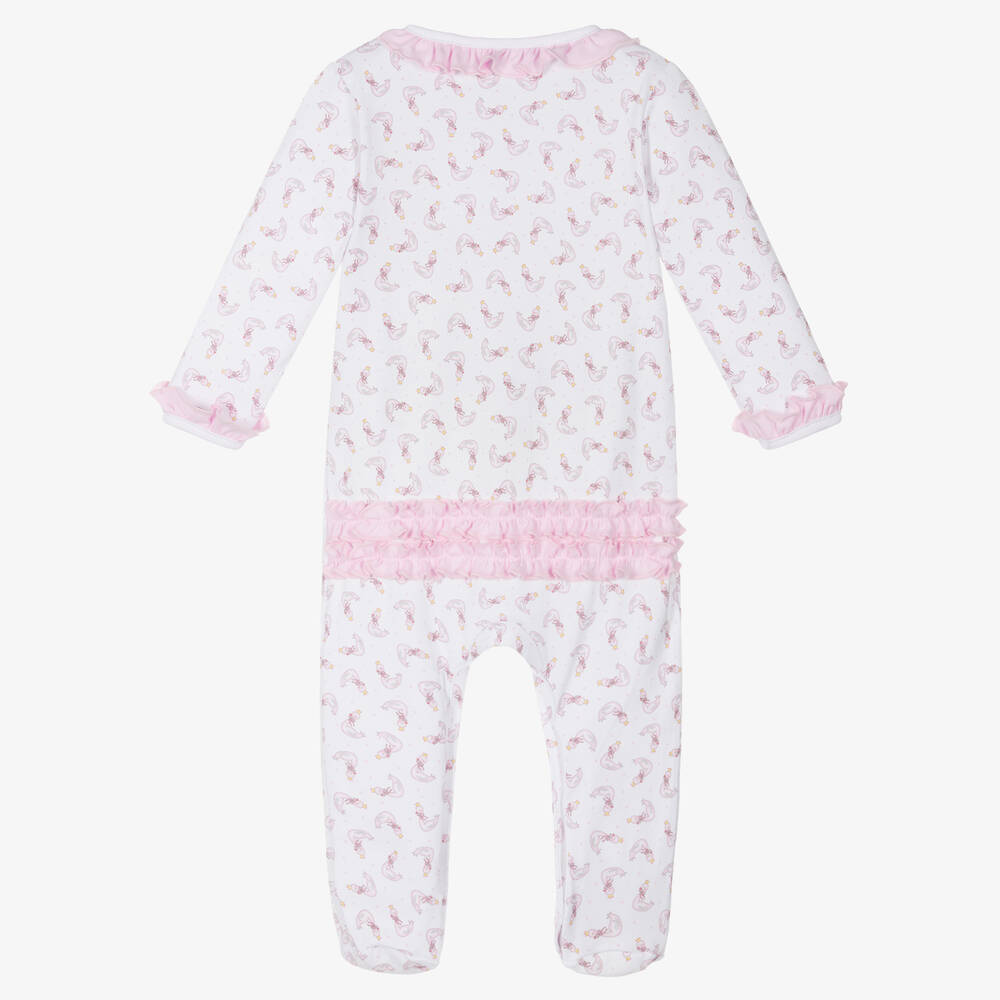 Magnolia Baby-Girls White & Pink Princess Swan Babygrow | Childrensalon Outlet