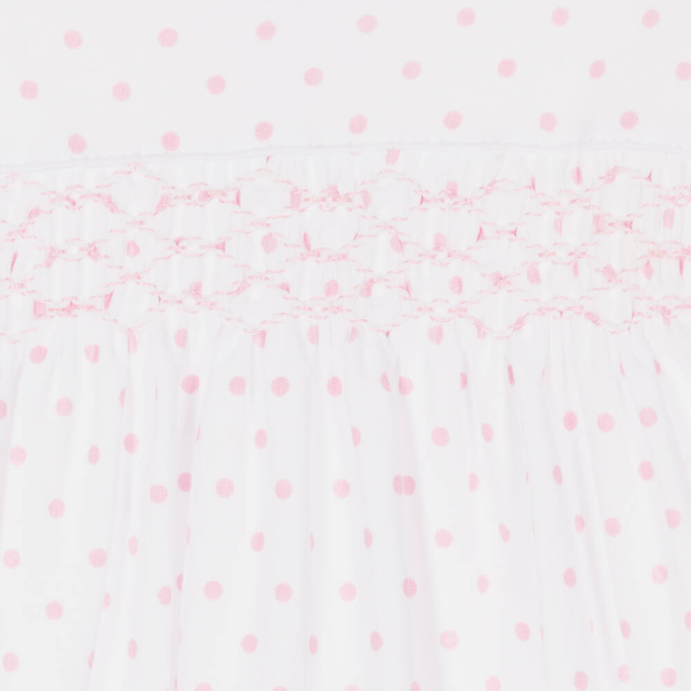 Magnolia Baby-Girls White & Pink Smocked Babygrow | Childrensalon Outlet