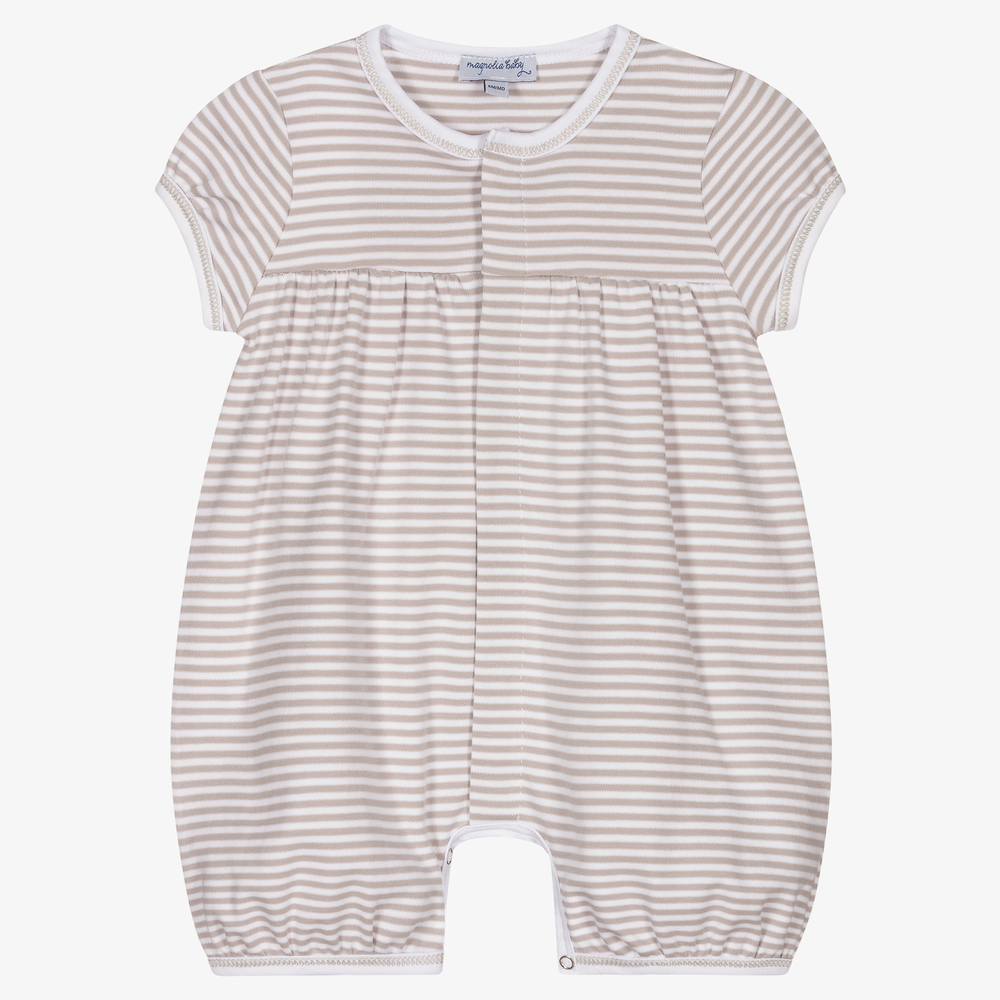 Magnolia Baby - Grey Pima Cotton Baby Shortie | Childrensalon