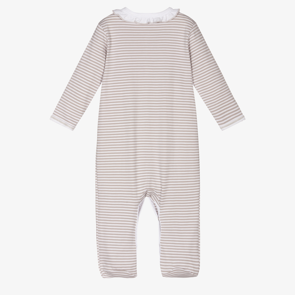 Magnolia Baby-Grey Pima Cotton Babygrow | Childrensalon Outlet