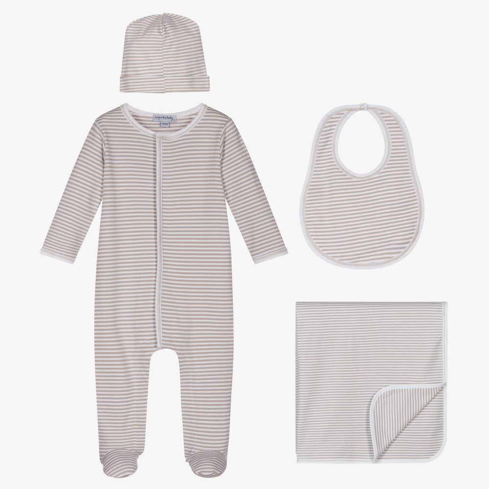 Magnolia Baby - Grey Pima Cotton Babysuit Set | Childrensalon