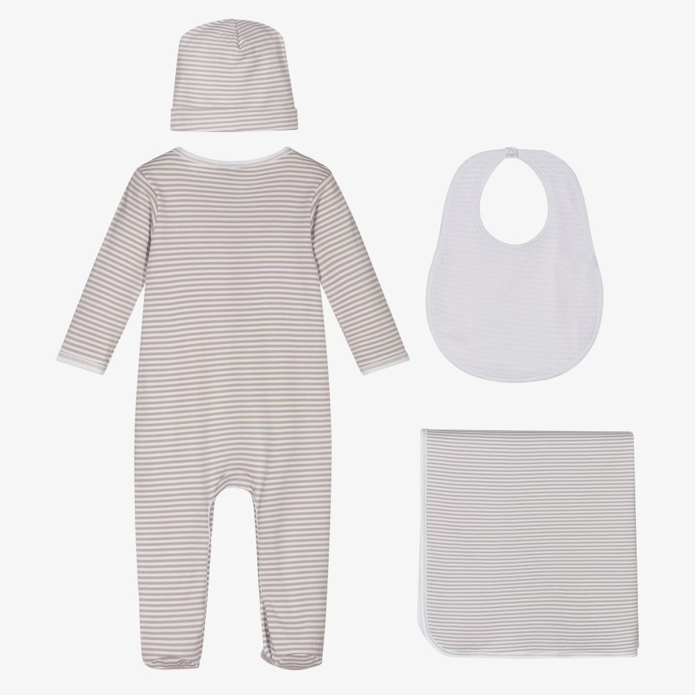 Magnolia Baby-Grey Pima Cotton Babysuit Set | Childrensalon Outlet