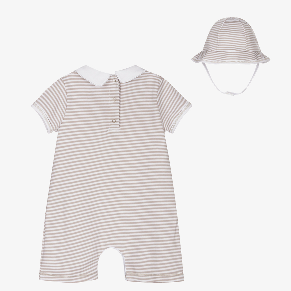 Magnolia Baby-Grey Pima Cotton Babysuit Set | Childrensalon Outlet