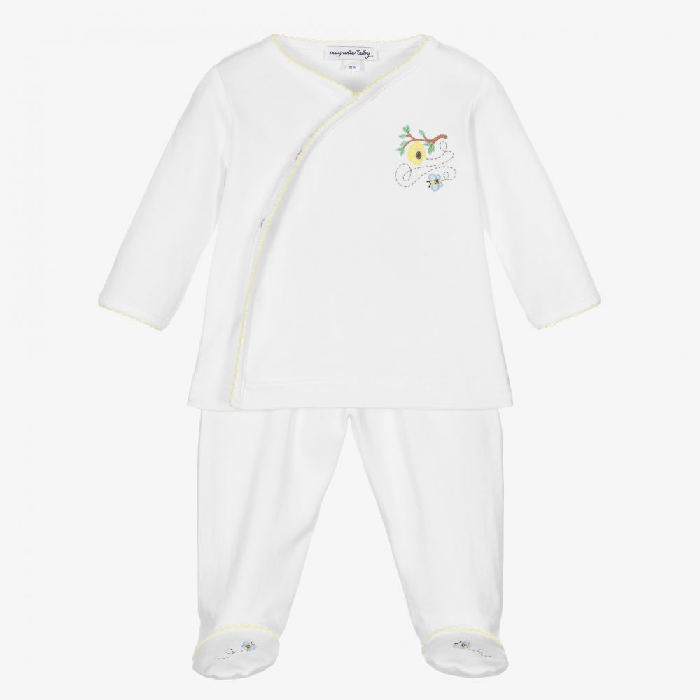 Magnolia Baby - Pima-Strampler mit Biene (2-teilig) | Childrensalon