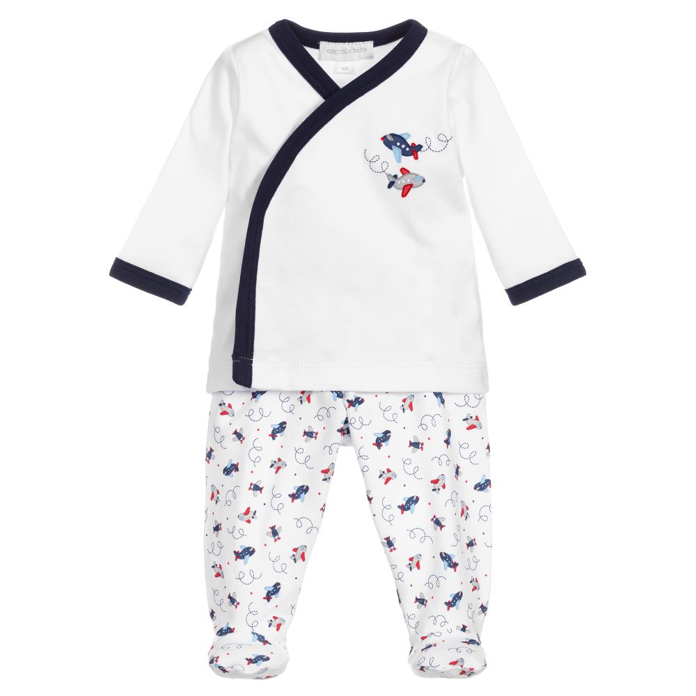 Magnolia Baby-Pima Cotton 2 Piece Babygrow | Childrensalon Outlet