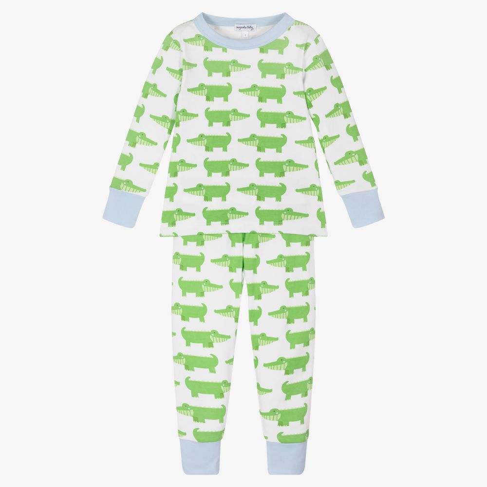 Magnolia Baby - Pima Cotton Alligator Pyjamas | Childrensalon
