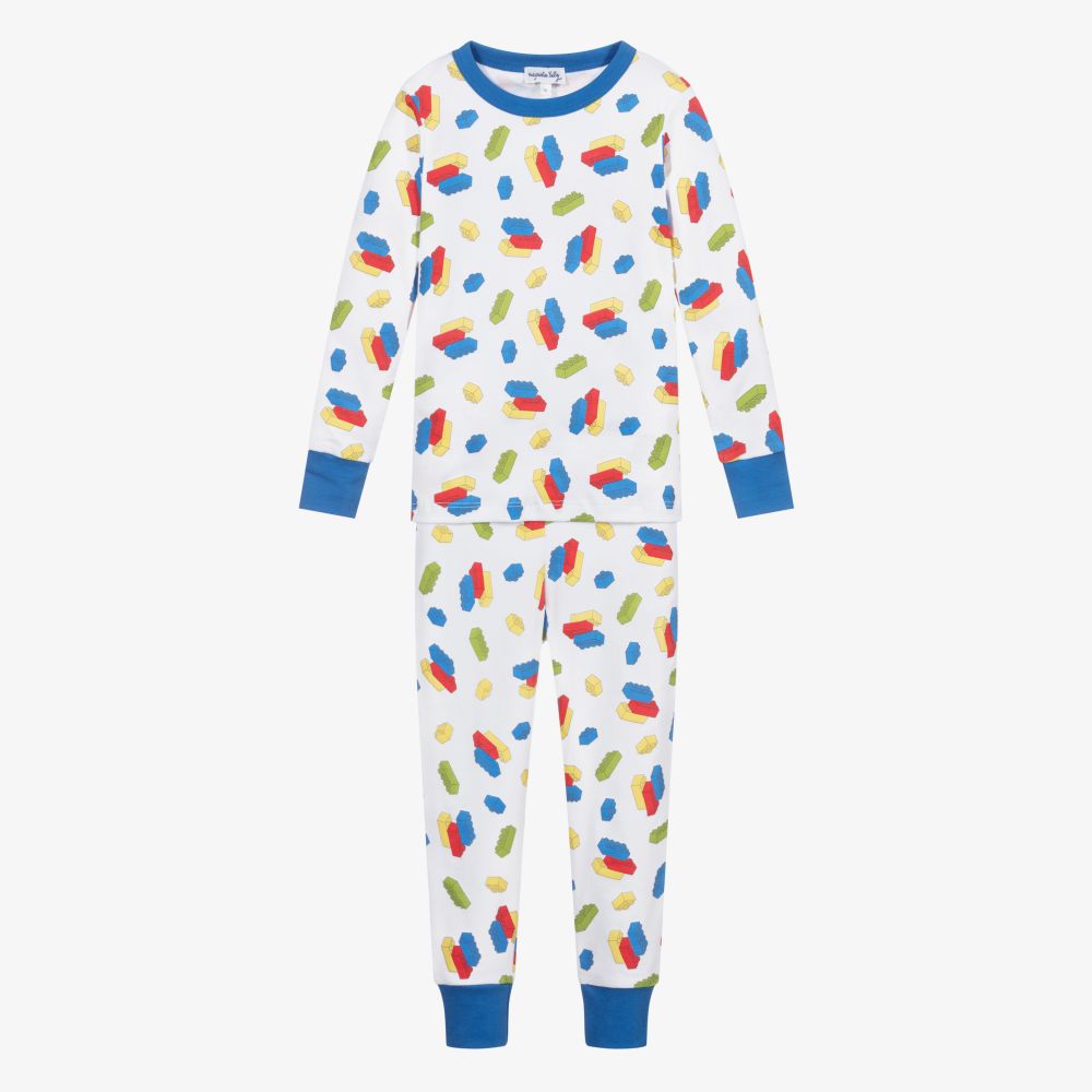 Magnolia Baby-Pima Cotton Brick Pyjamas | Childrensalon Outlet
