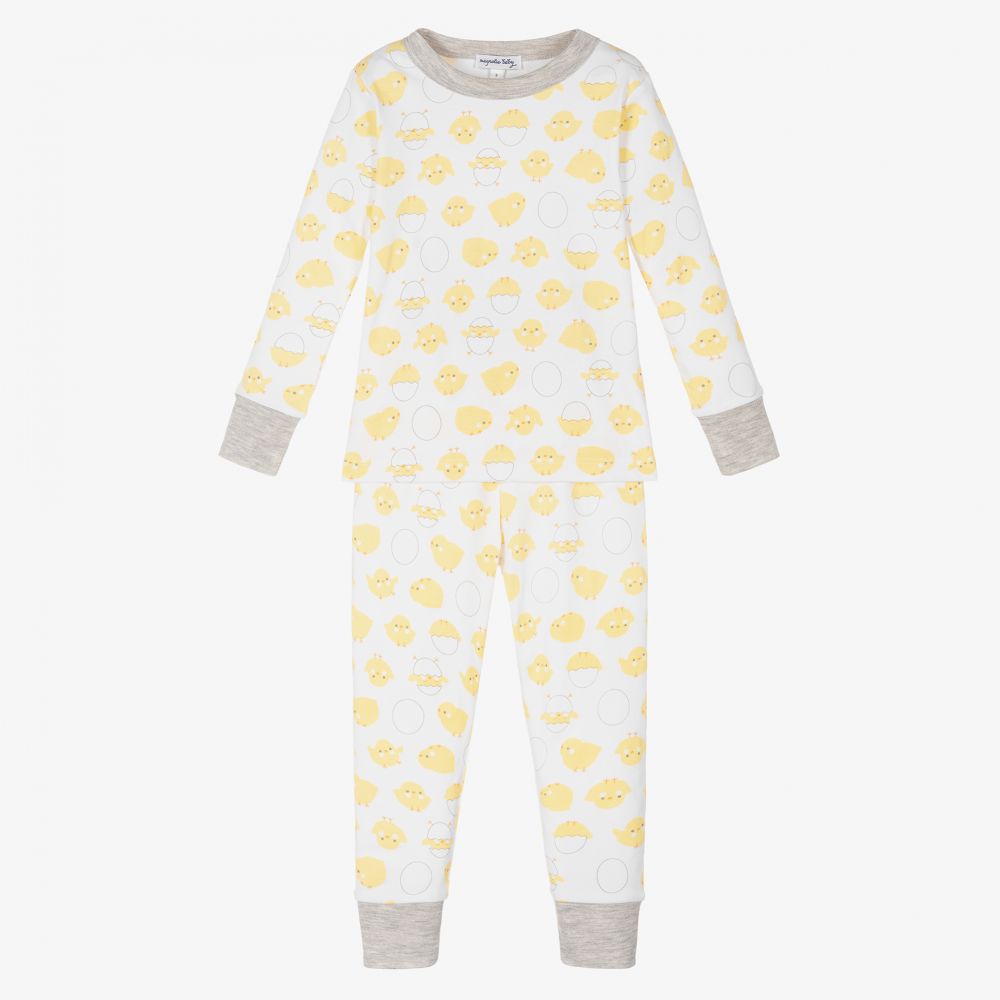 Magnolia Baby - Pyjama en coton à motif poussins Pima | Childrensalon