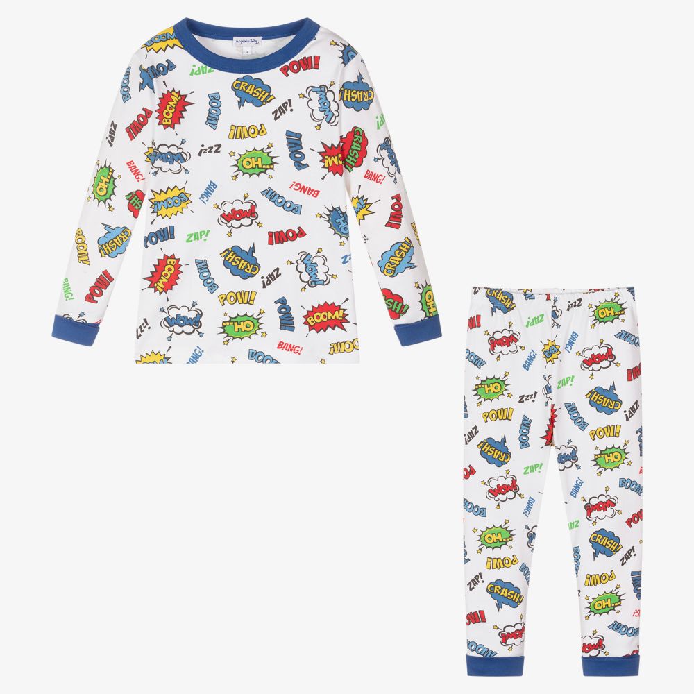 ماغنوليا بيبي-بيجاما قطن بيما لون أبيض للأولاد | Childrensalon Outlet