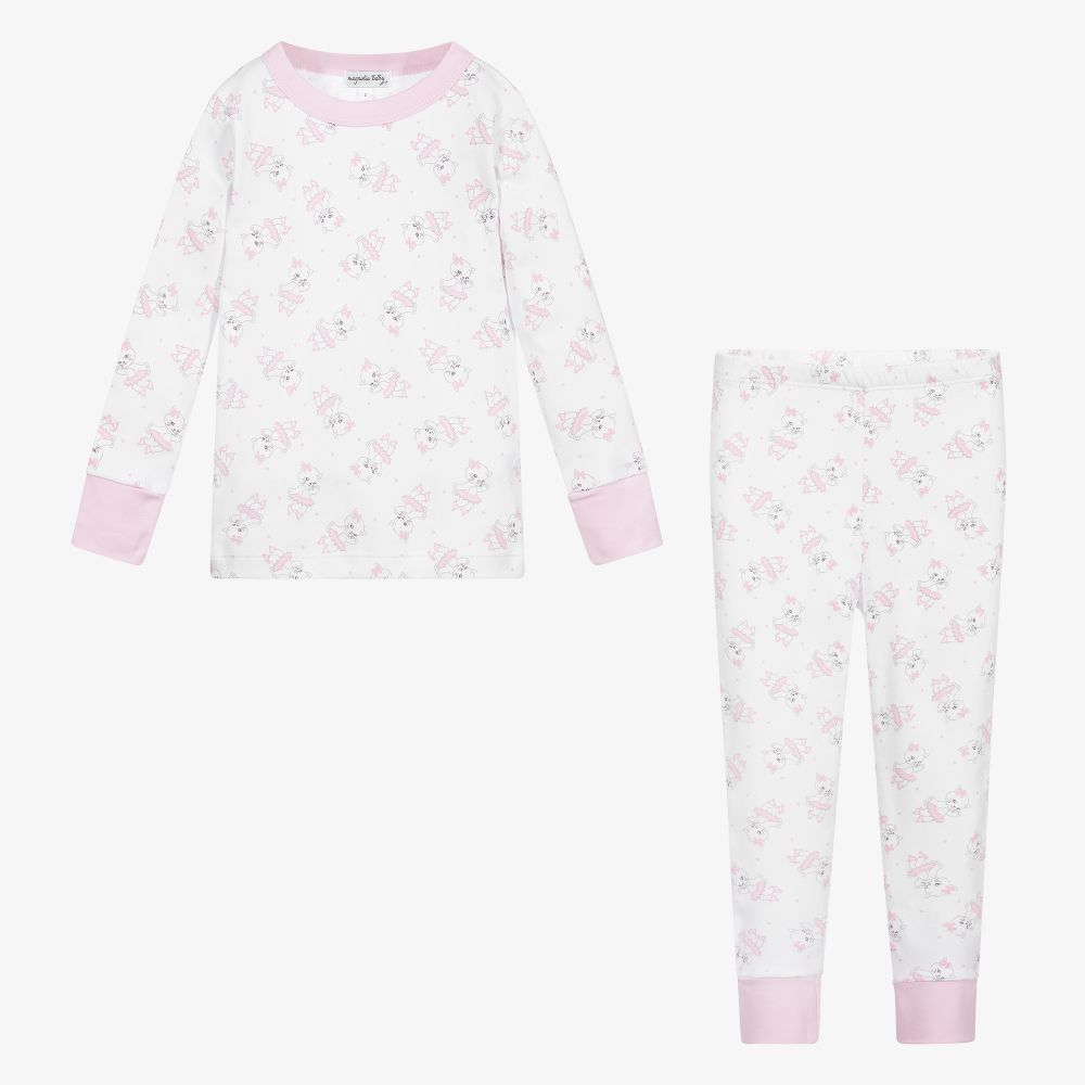 Magnolia Baby-بيجاما قطن بيما لون أبيض للبنات | Childrensalon Outlet