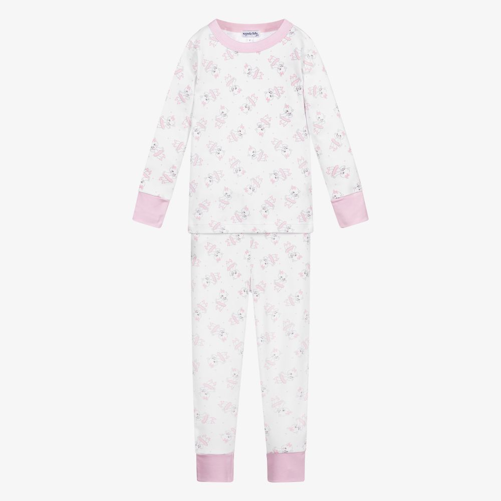 Magnolia Baby-بيجاما قطن بيما لون أبيض للبنات | Childrensalon Outlet