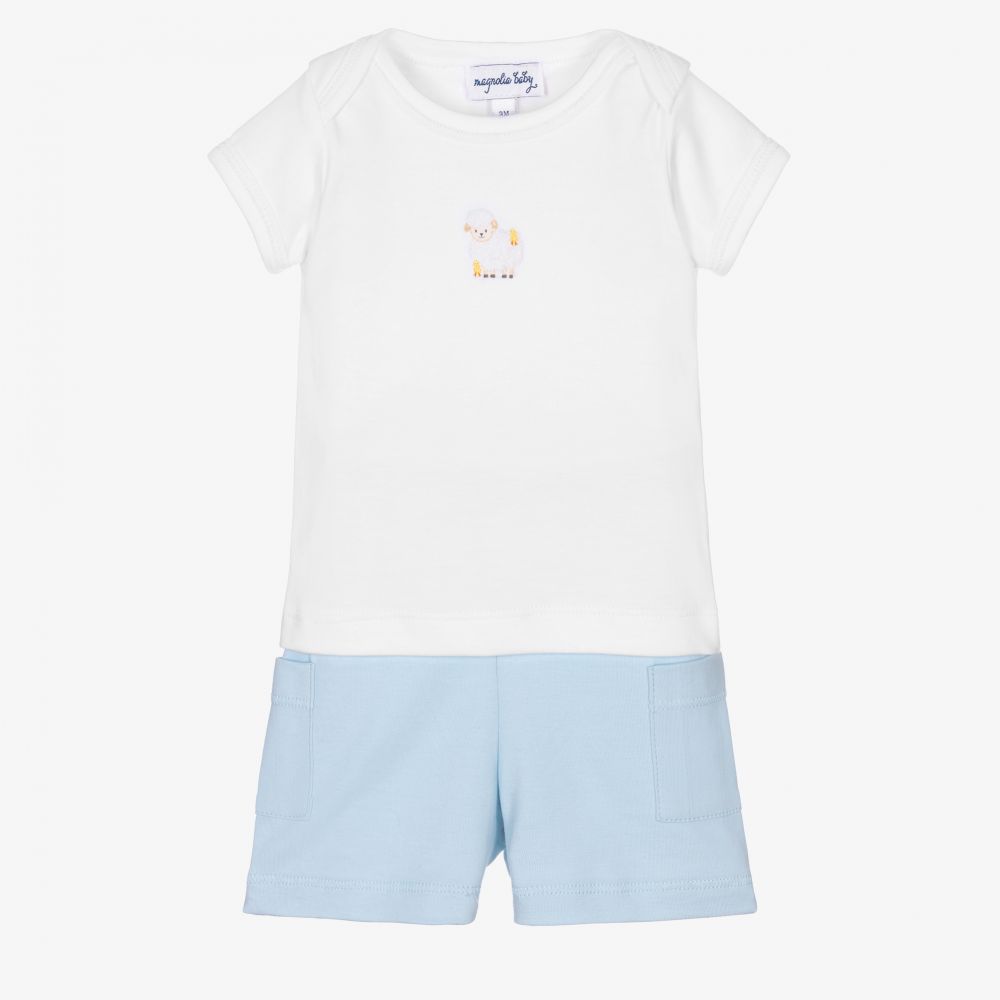 Magnolia Baby - Pima Cotton Lamb Shorts Set | Childrensalon
