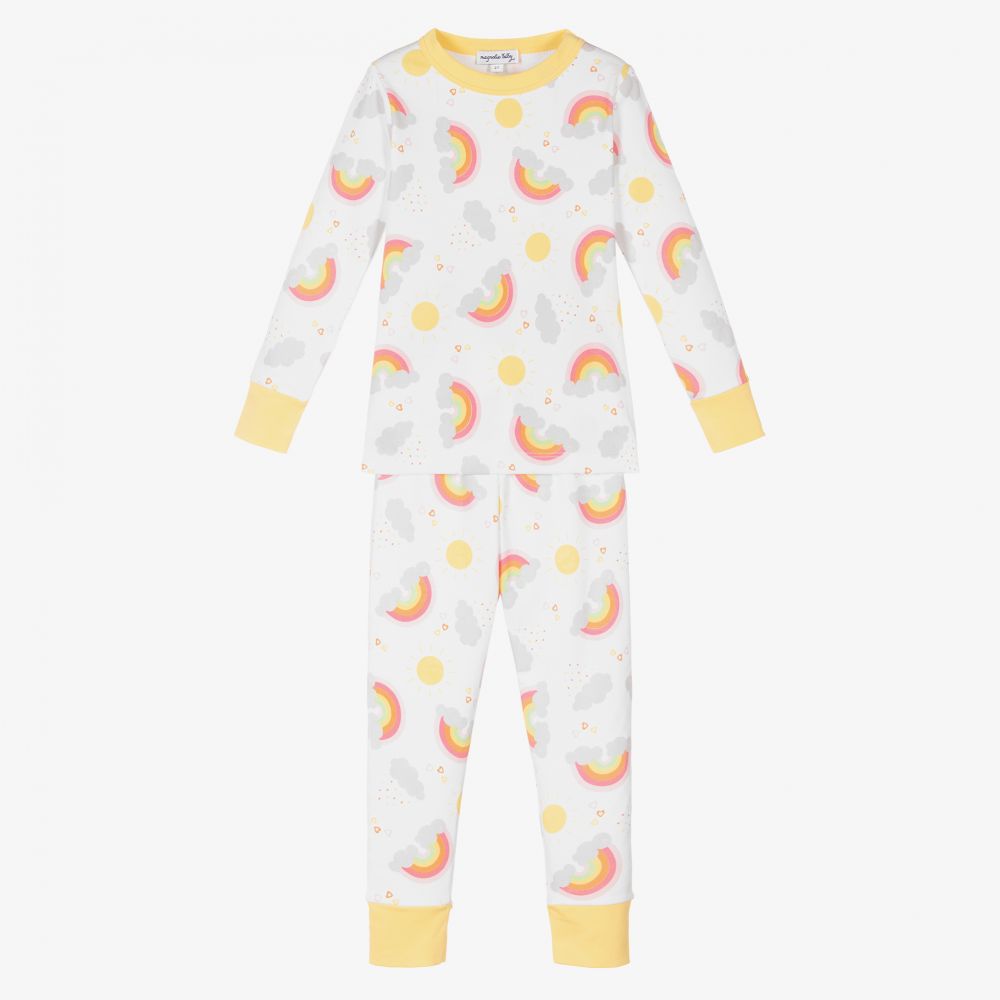 Magnolia Baby - Пижама из хлопка пима с радугами | Childrensalon