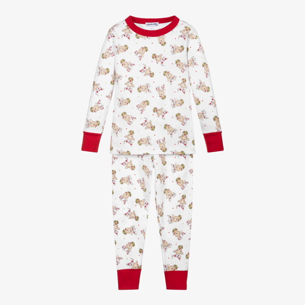 Magnolia Baby - Pima Cotton Reindeer Pyjamas | Childrensalon