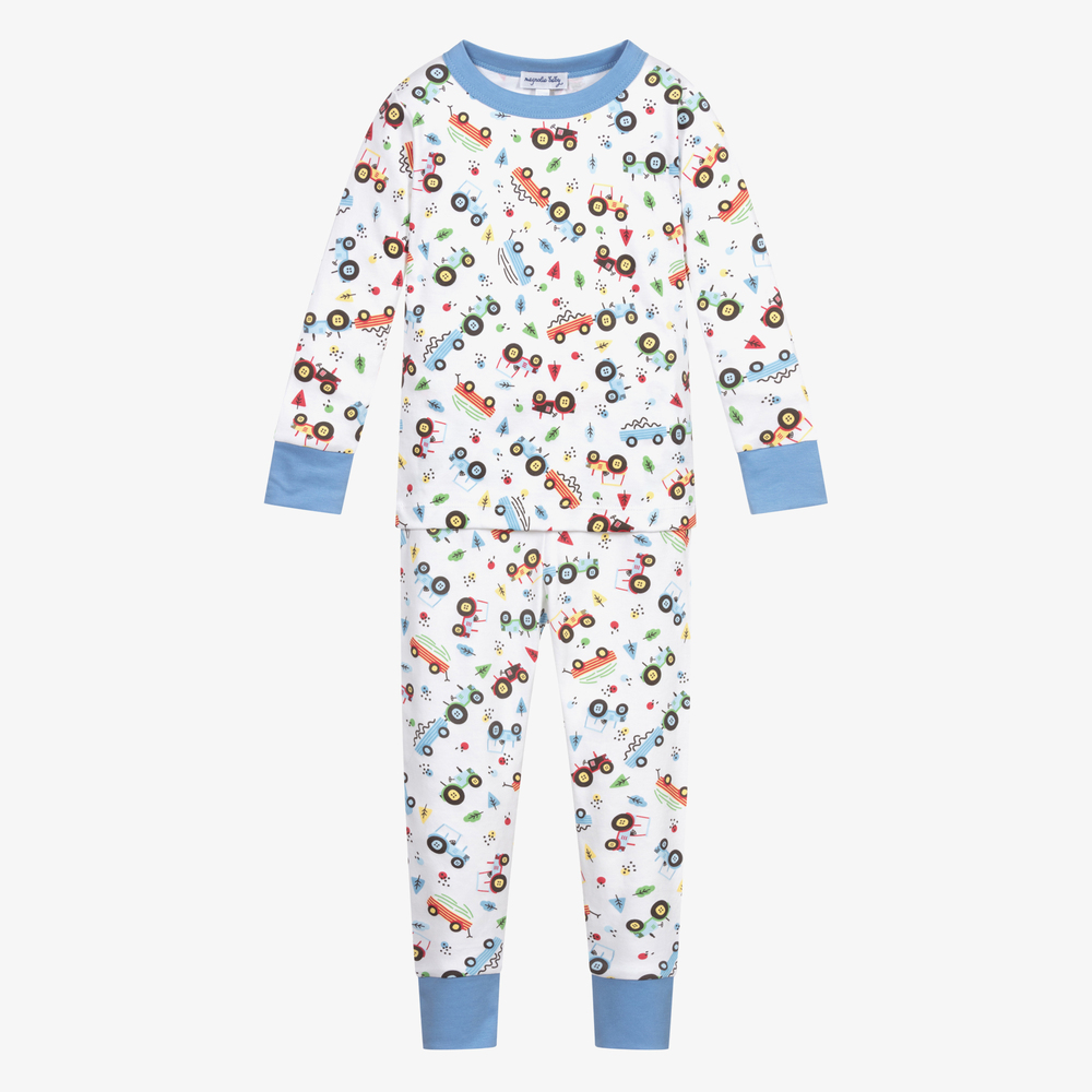 Magnolia Baby - Pima Cotton Tractors Pyjamas | Childrensalon