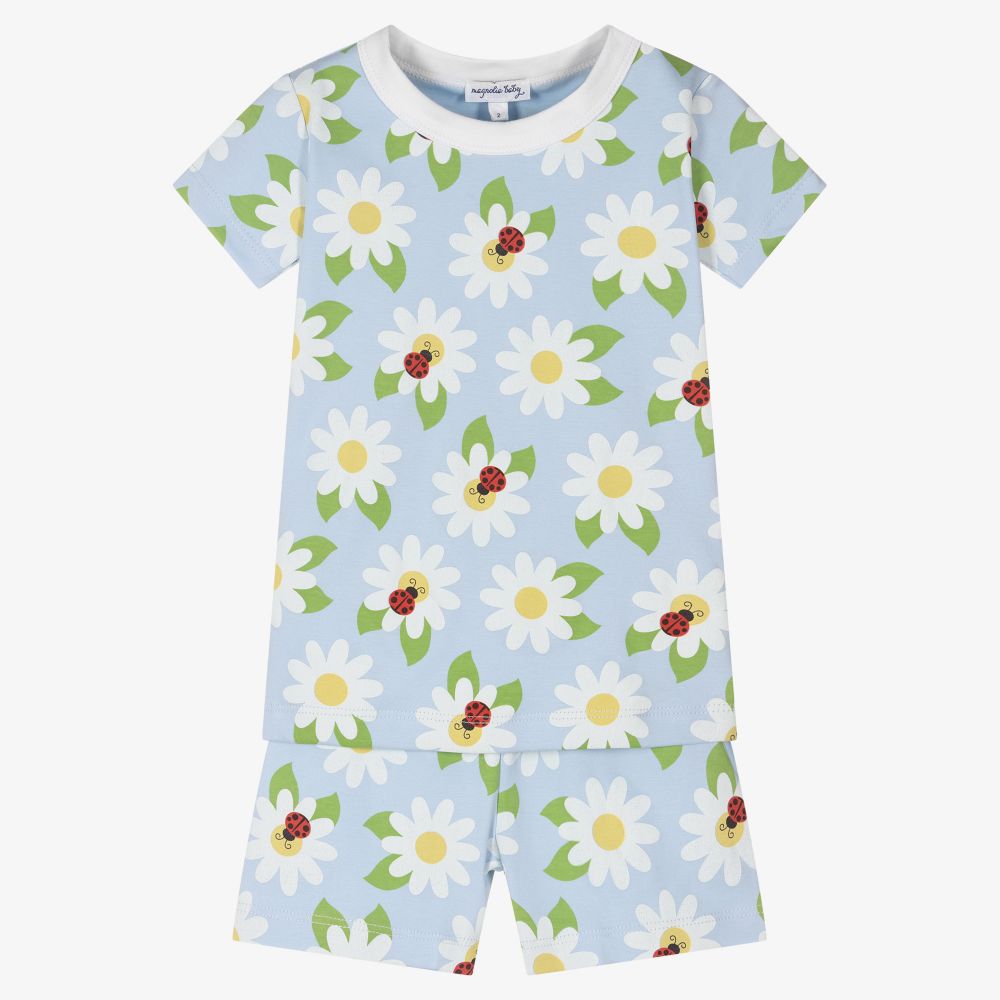 Magnolia Baby - Короткая пижама из хлопка пима с ромашками | Childrensalon