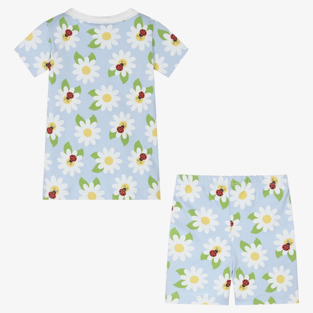 Magnolia Baby-بيجاما شورت قطن بيما لون أزرق للبنات | Childrensalon Outlet