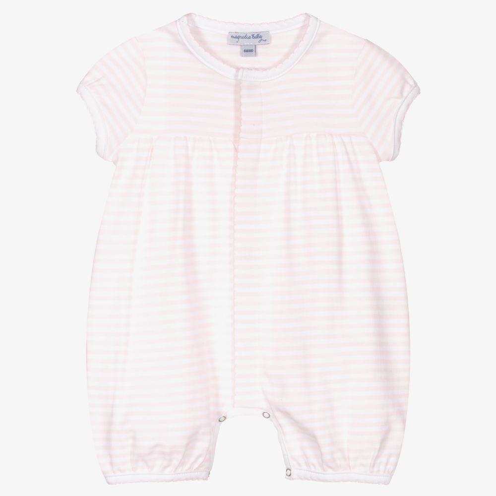 Magnolia Baby - Pink Pima Cotton  Baby Shortie | Childrensalon