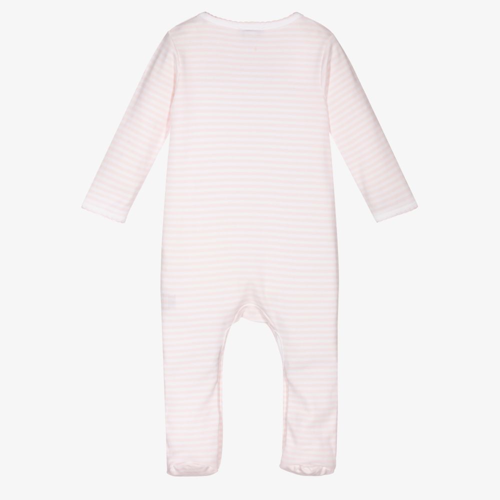 Magnolia Baby-Pink Pima Cotton Babygrow | Childrensalon Outlet