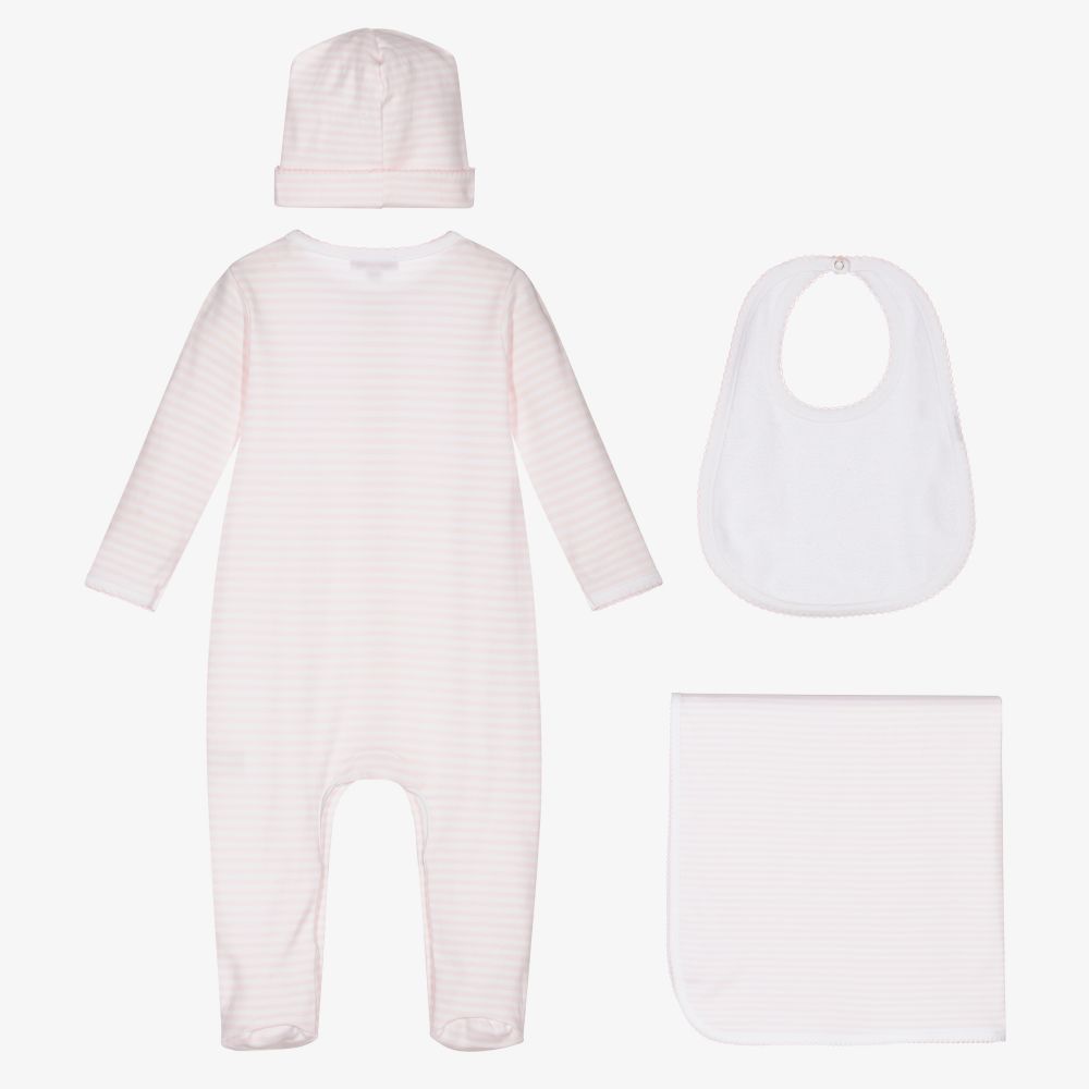 Magnolia Baby-Pink Pima Cotton Babysuit Set | Childrensalon Outlet