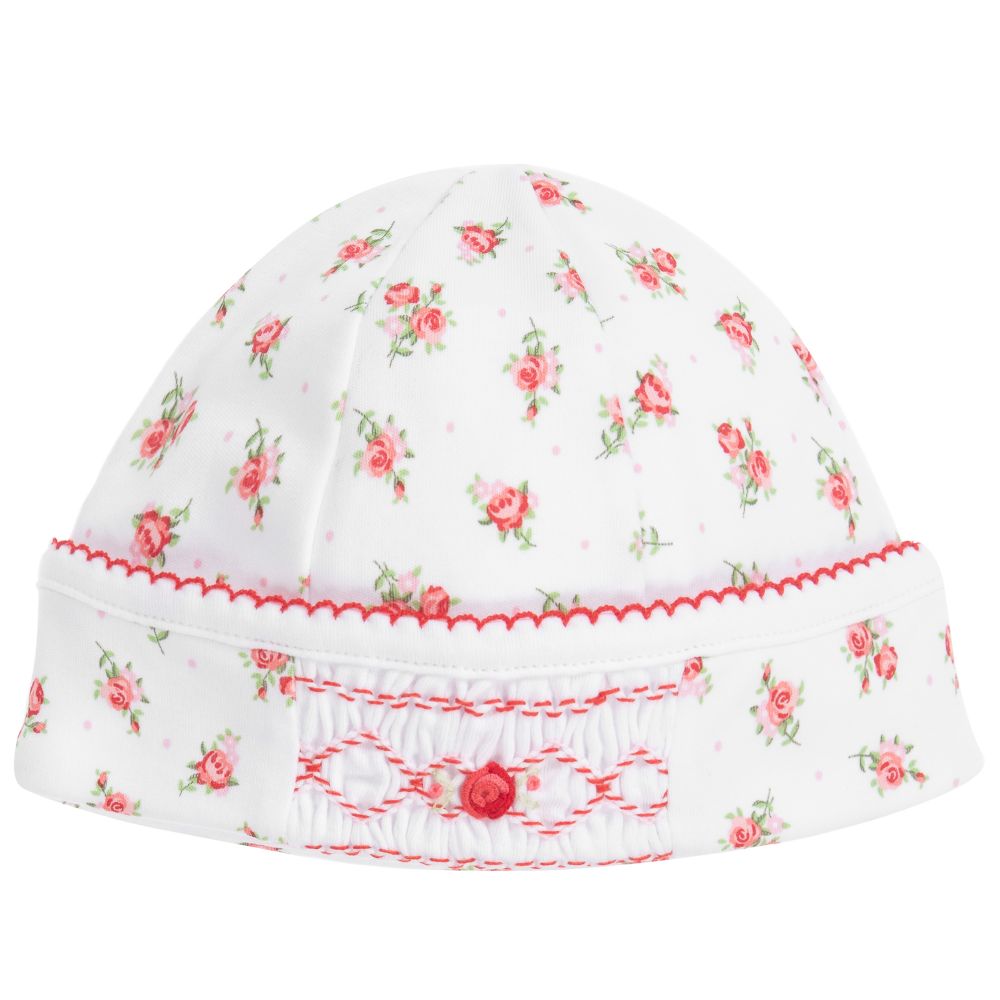 Magnolia Baby - Бело-розовая шапочка из хлопка пима | Childrensalon