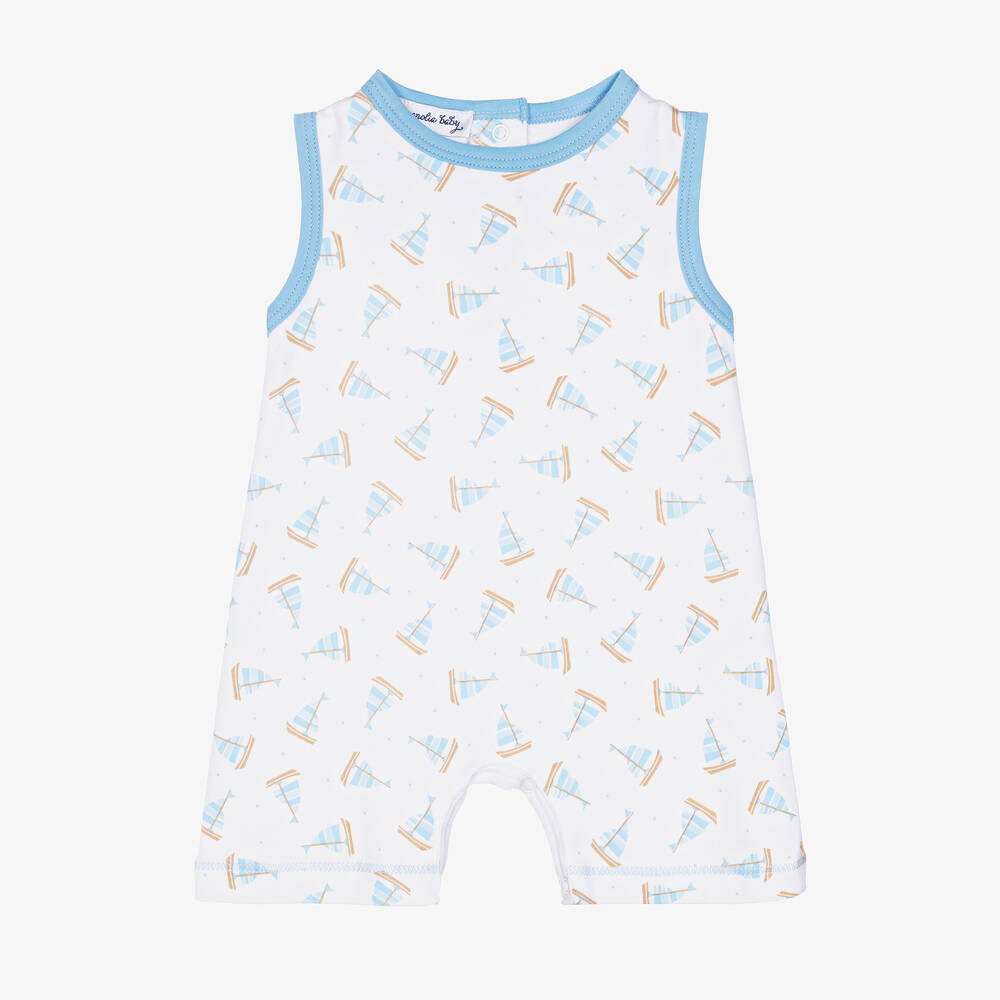 Magnolia Baby - Tiny Sailboat Spieler in Weiß/Blau | Childrensalon