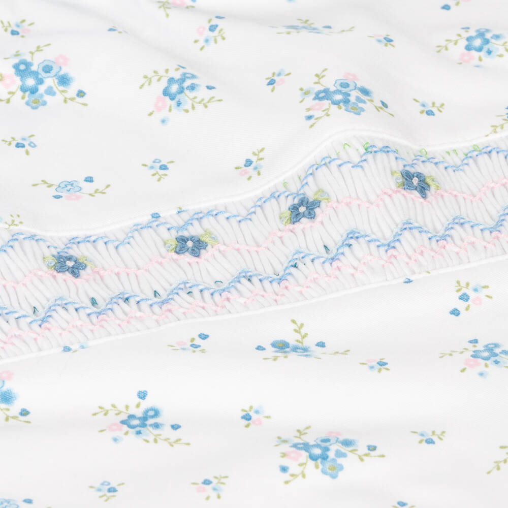 Magnolia Baby-Белое одеяло в цветочек (75см) | Childrensalon Outlet