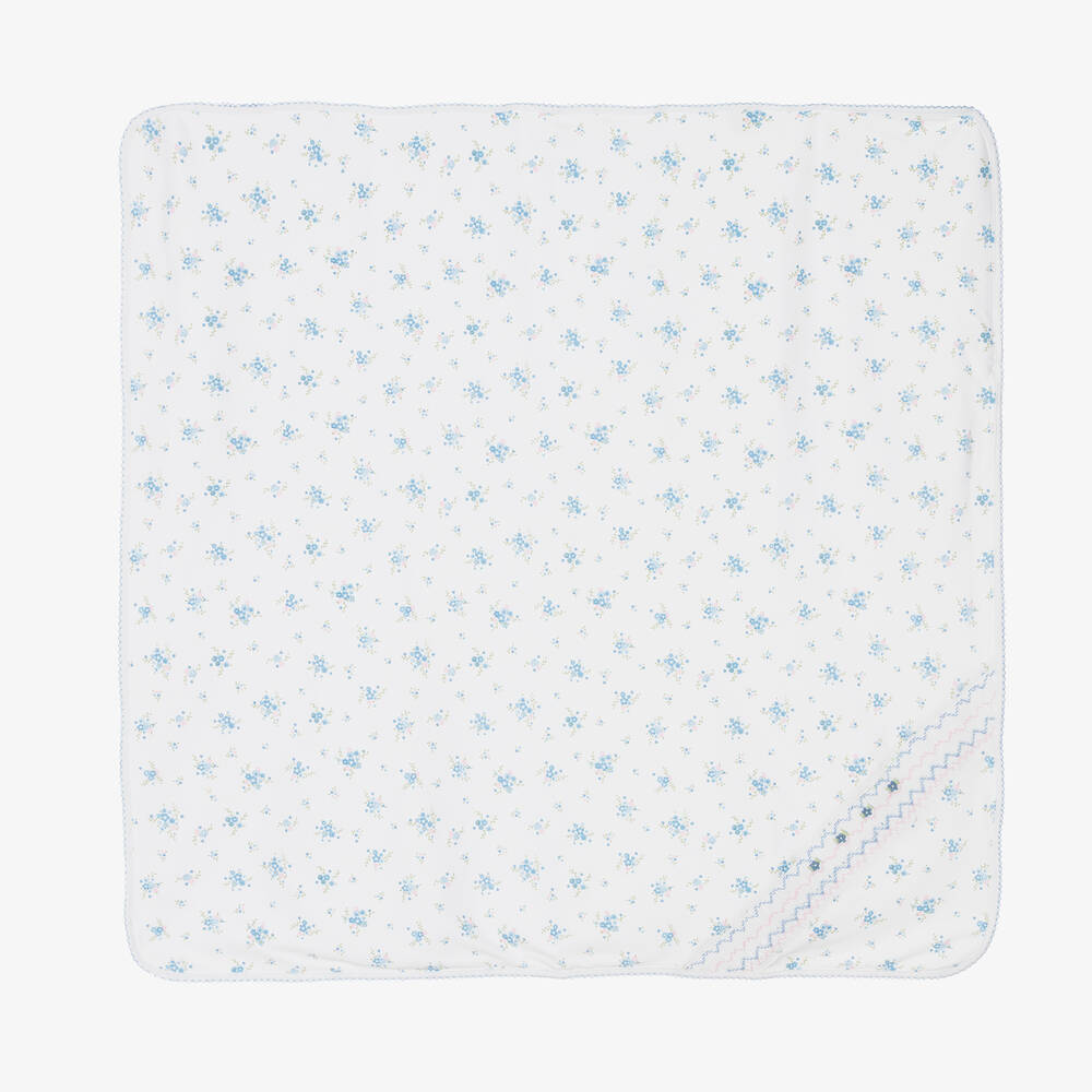 Magnolia Baby - White Floral Blanket (75cm) | Childrensalon