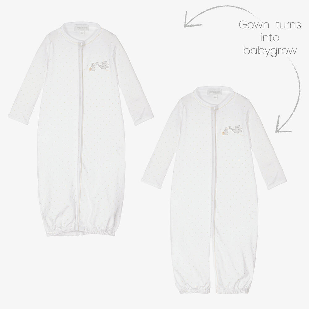 Magnolia Baby-White Pima Converter Gown | Childrensalon Outlet