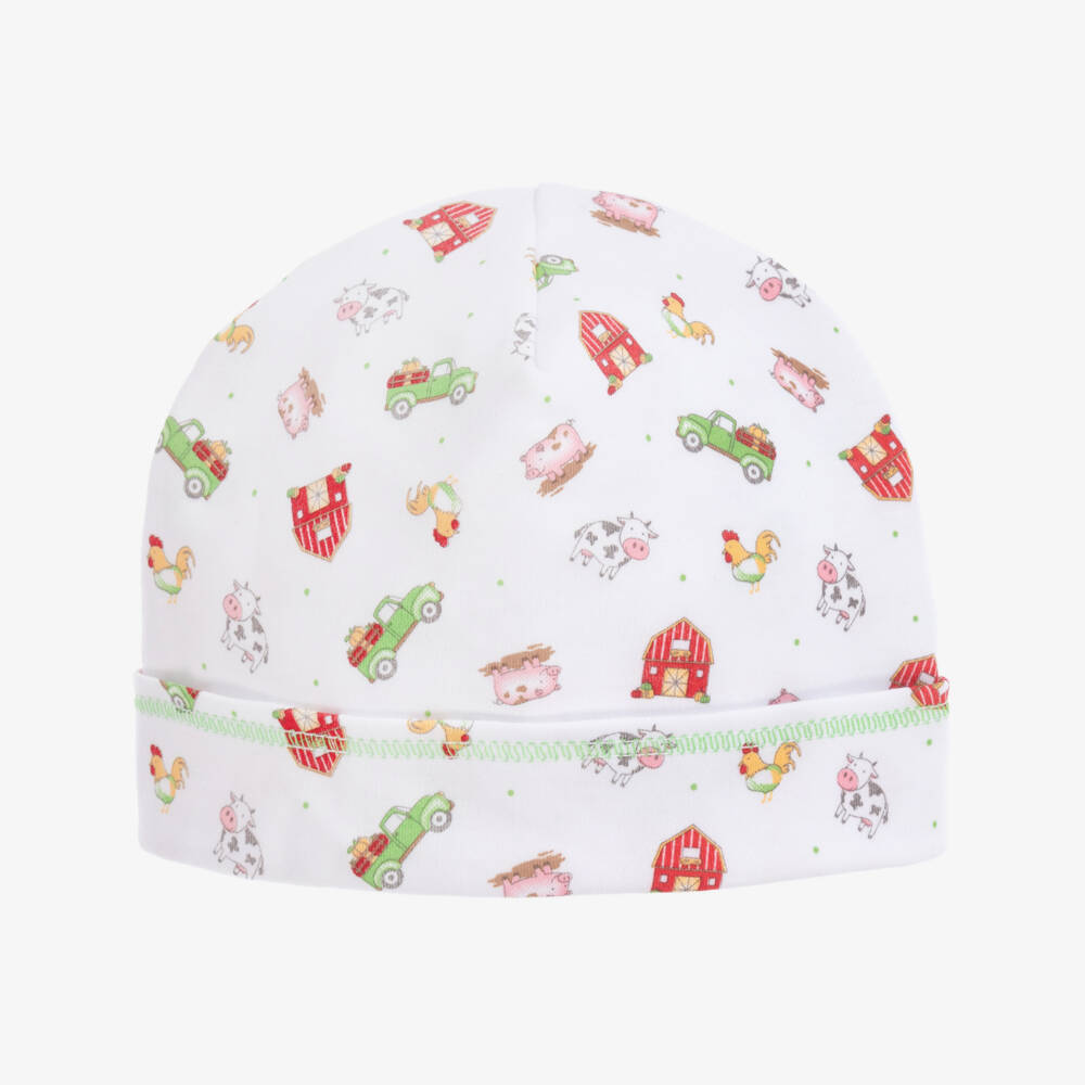 Magnolia Baby-White Pima Cotton Baby Hat | Childrensalon Outlet