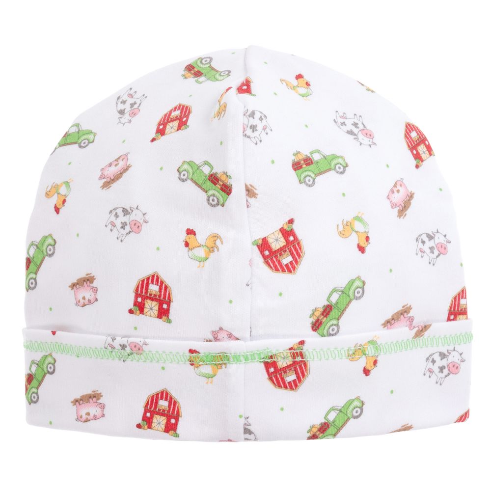 ماغنوليا بيبي-قبعة قطن بيما لون أبيض | Childrensalon Outlet