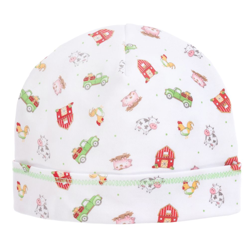Magnolia Baby - White Pima Cotton Baby Hat | Childrensalon
