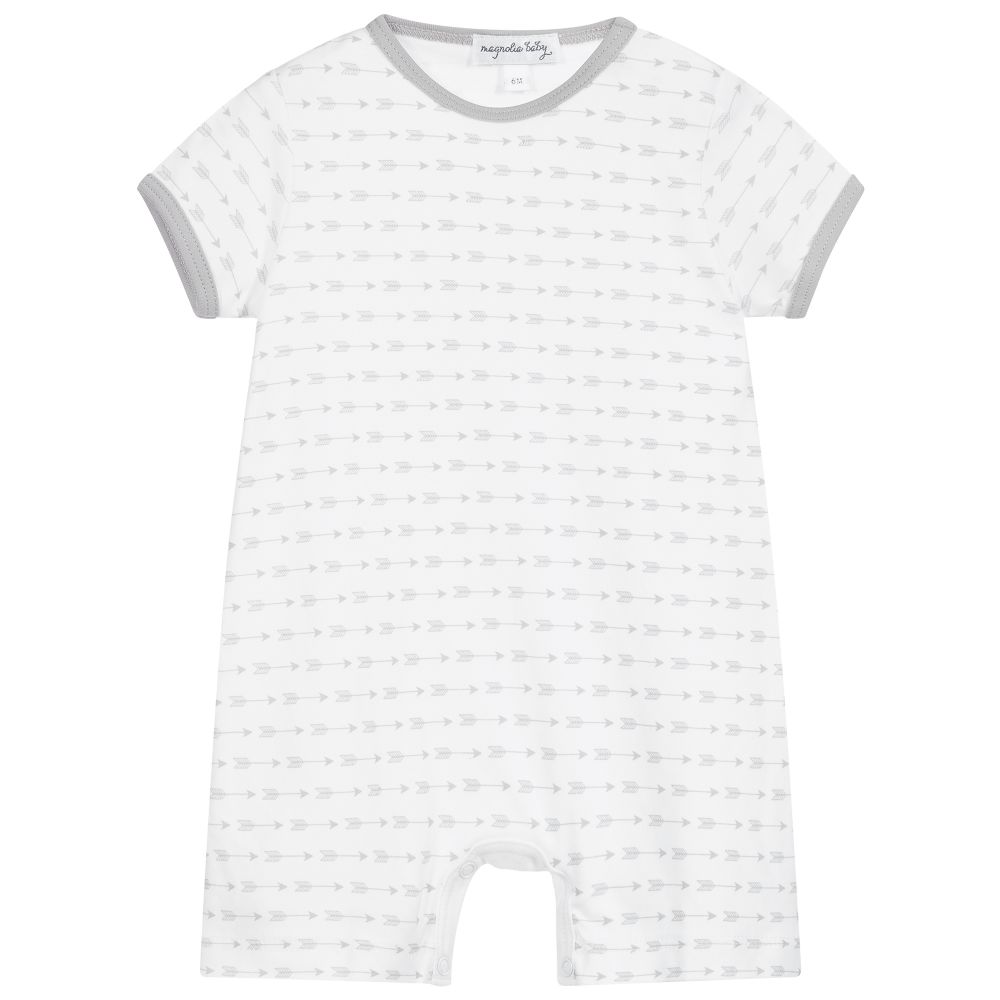 Magnolia Baby - White Pima Cotton Baby Shortie | Childrensalon