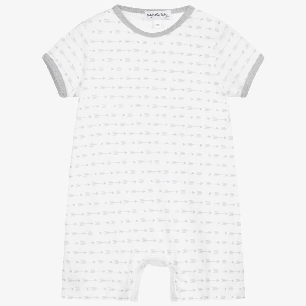 Magnolia Baby-White Pima Cotton Baby Shortie | Childrensalon Outlet