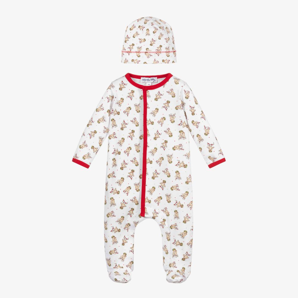 Magnolia Baby - Weißes Strampler-Set aus Pima-Baumwolle | Childrensalon