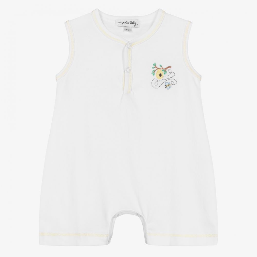 Magnolia Baby - Barb. coton Pima blanc Abeille | Childrensalon