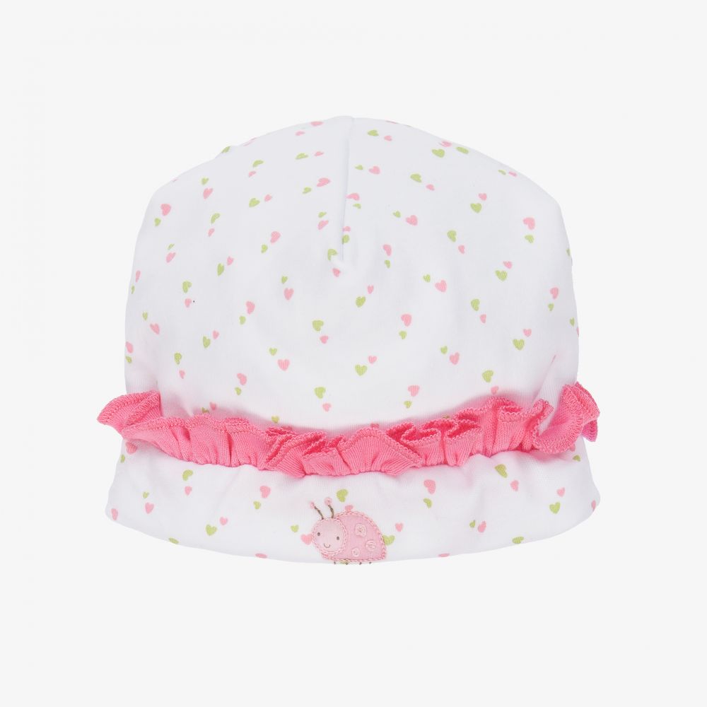 Magnolia Baby-Белая шапочка из хлопка пима с жучками для малышей | Childrensalon Outlet
