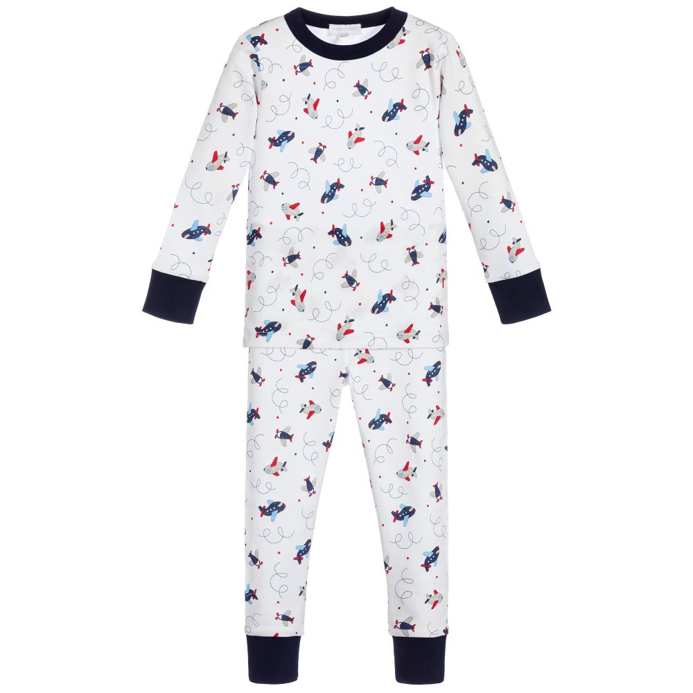 Magnolia Baby - White Pima Cotton Pyjamas | Childrensalon