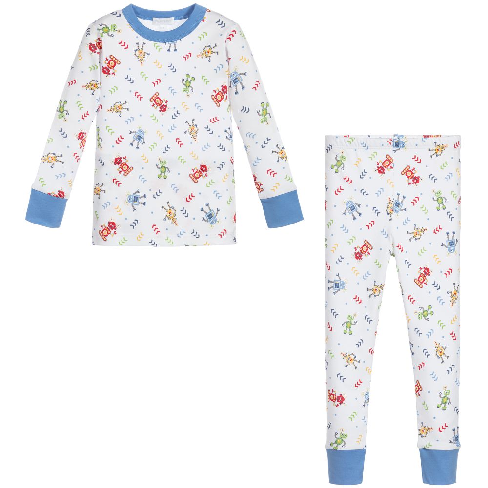 Magnolia Baby-White Pima Cotton Pyjamas | Childrensalon Outlet