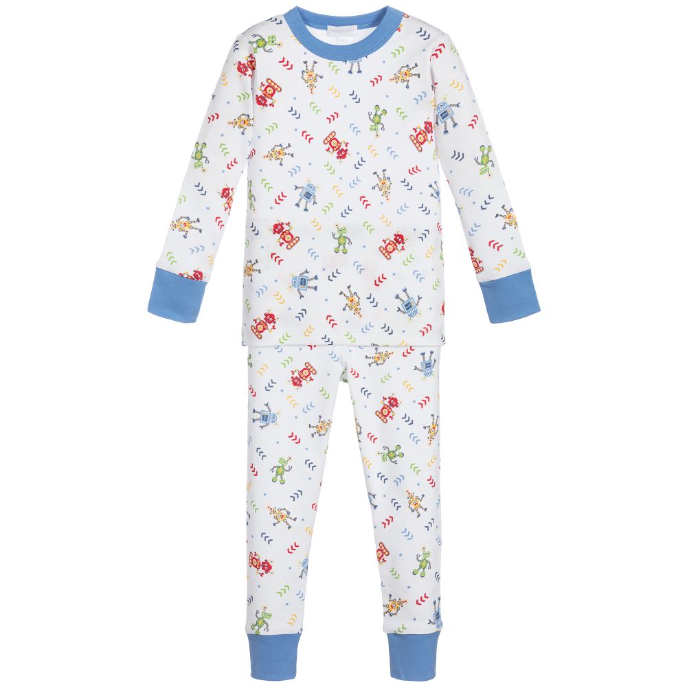 Magnolia Baby - Weißer Pyjama aus Pima-Baumwolle | Childrensalon