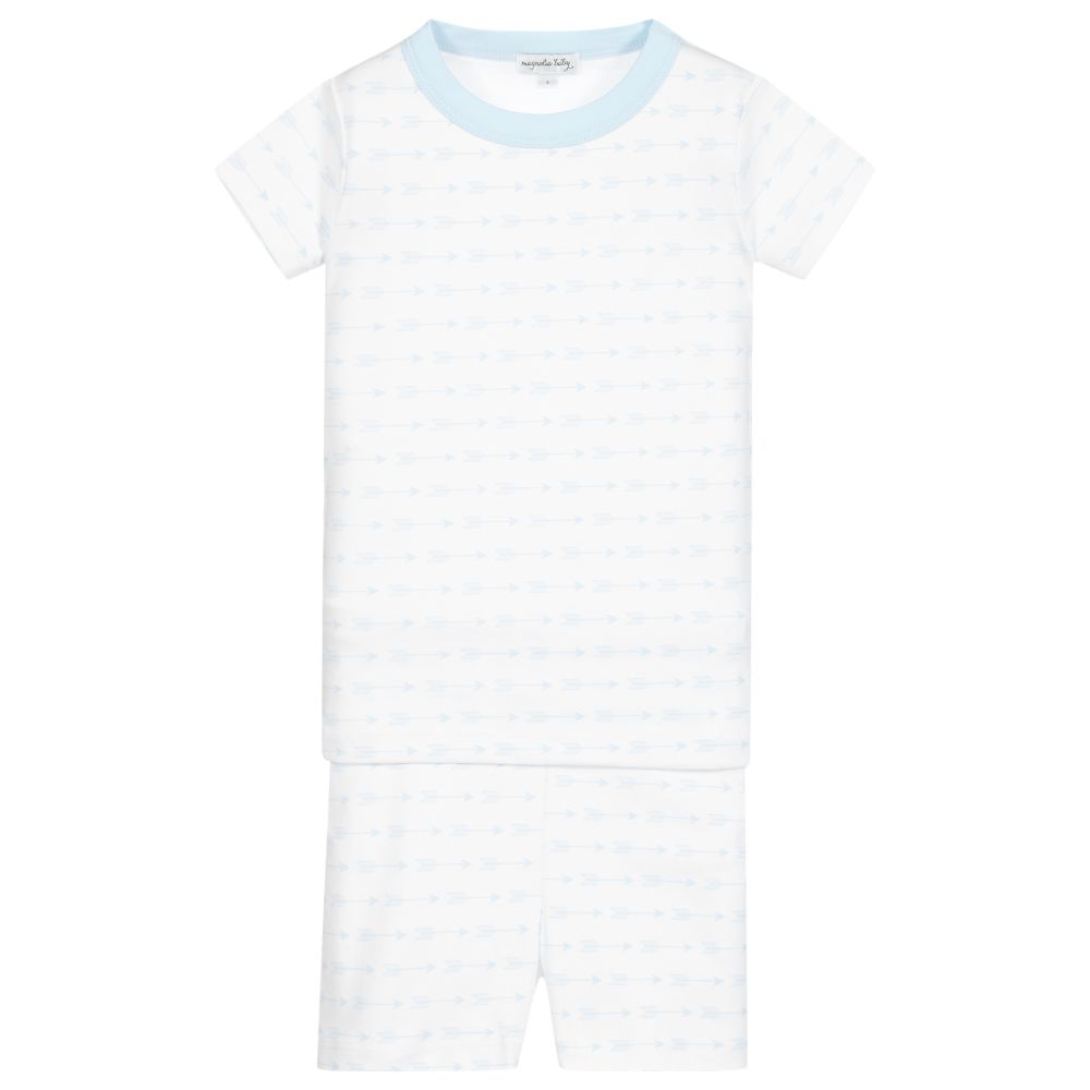 Magnolia Baby - White Pima Cotton Pyjamas | Childrensalon