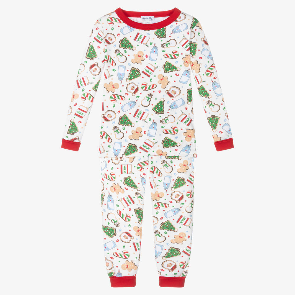 Magnolia Baby - White Pima Cotton Pyjamas | Childrensalon