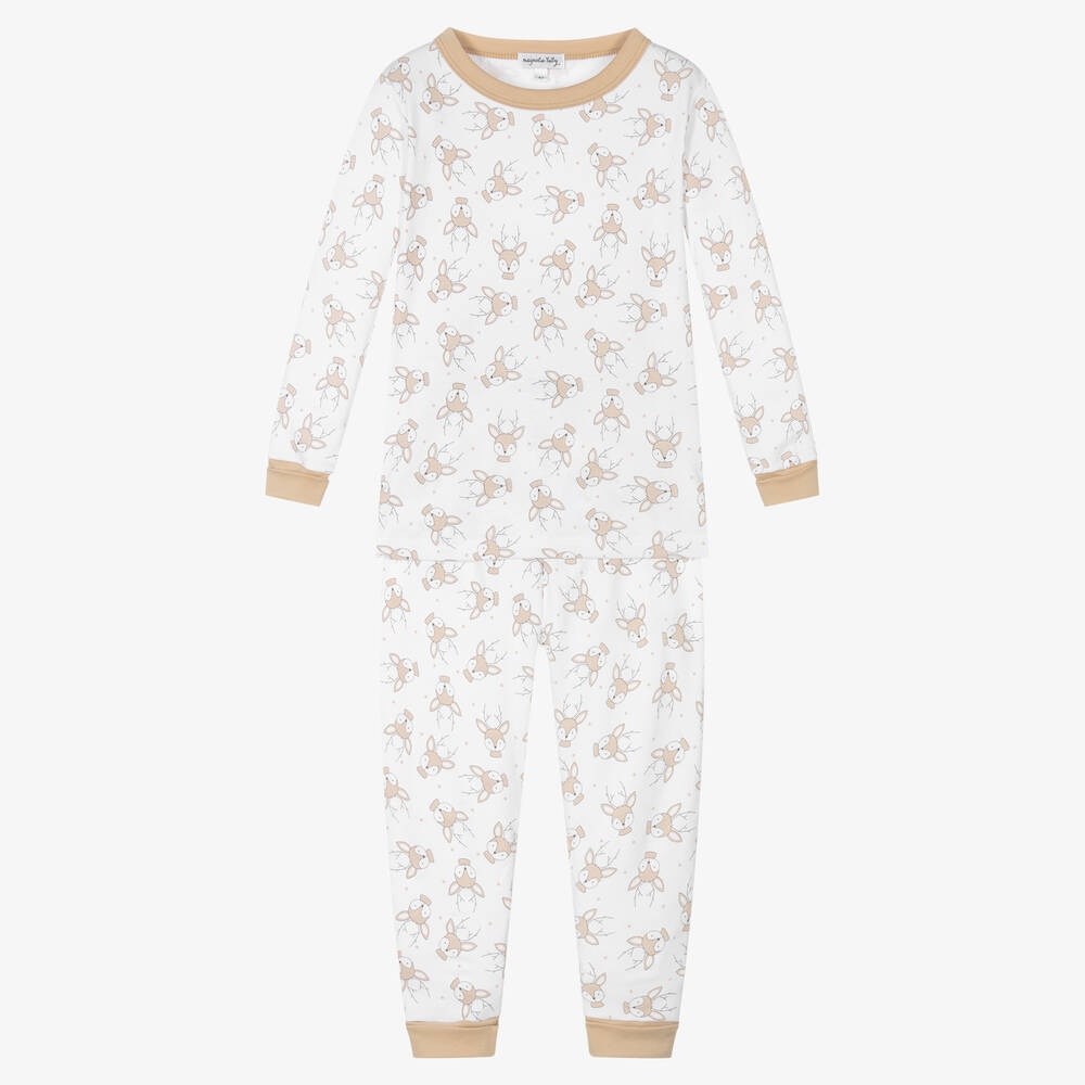 Magnolia Baby - Weißer Pima-Baumwoll-Schlafanzug  | Childrensalon